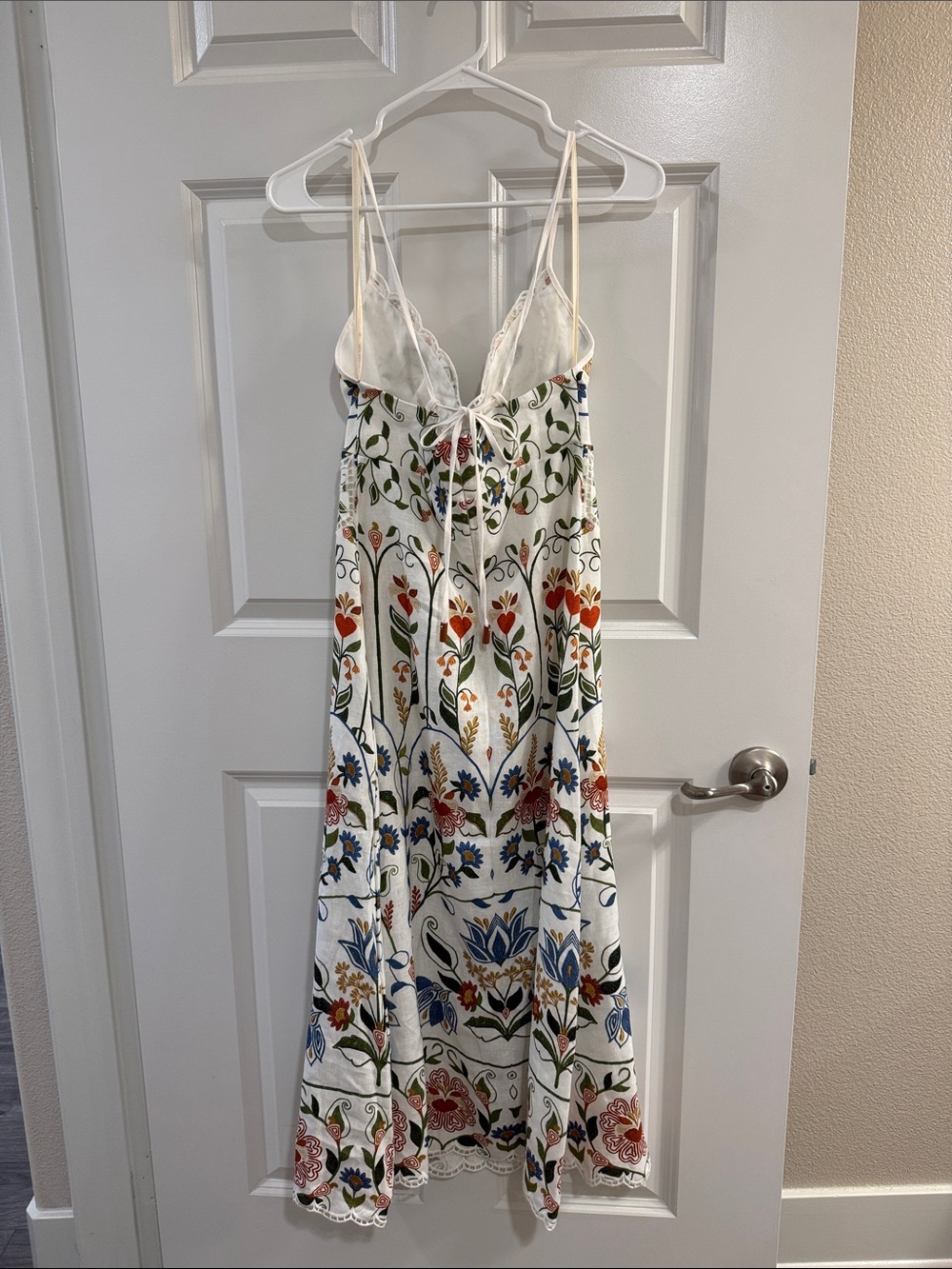 NWT Farm Rio Off-White Stitched Garden Midi Dress - Picture 7 of 8